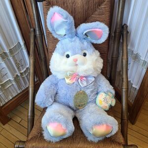 Fairview Easter Bunny Plush 24" Rabbit Stuffed Animal Pastel Purple Kmart 1990